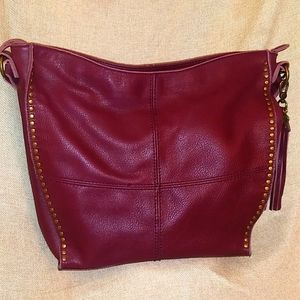 The Sak Silverlake Leather Shoulder Bag Burgundy/Cranberry